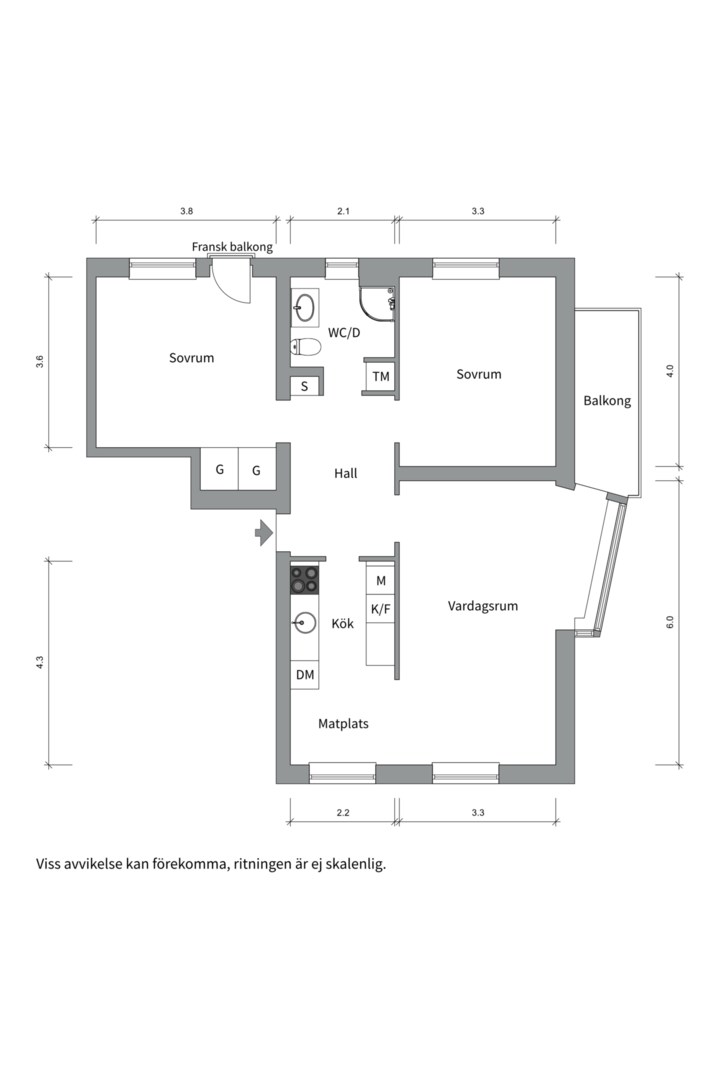 Planlösning från Ymergatan 13A, Såld i Fålhagen, Uppsala