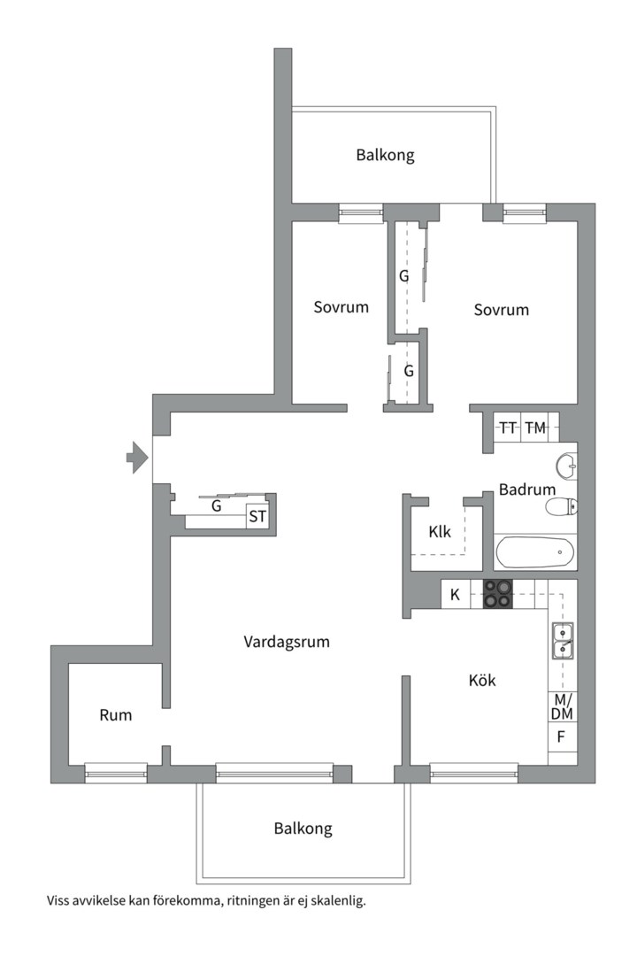 Planlösning från Hugingatan 11, Såld i Kungsängen, Uppsala