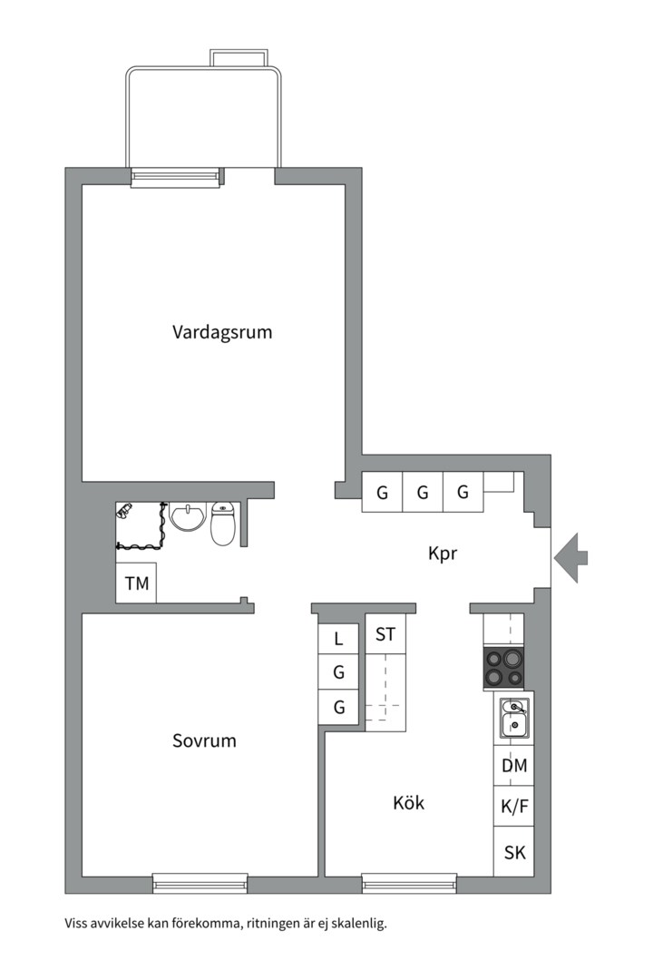 Planlösning från Svartbäcksgatan 80B, Såld i Svartbäcken, Uppsala