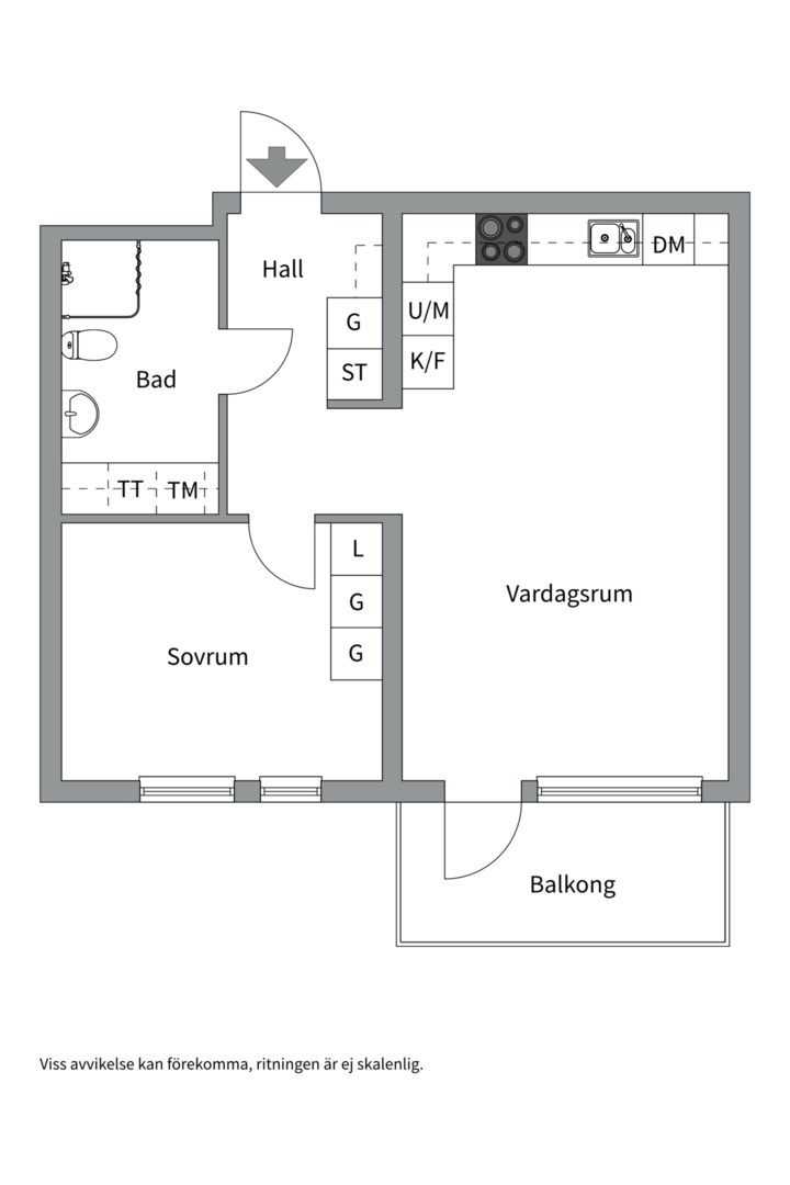 Planlösning från Wilhelm Kåges Gata 7, Såld i Porslinskvarteren, Värmdö