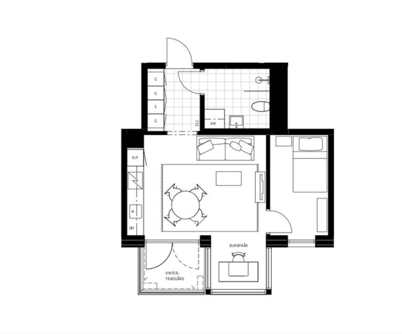 Planlösning från Tollarevägen 49, Såld i Tollare, Nacka