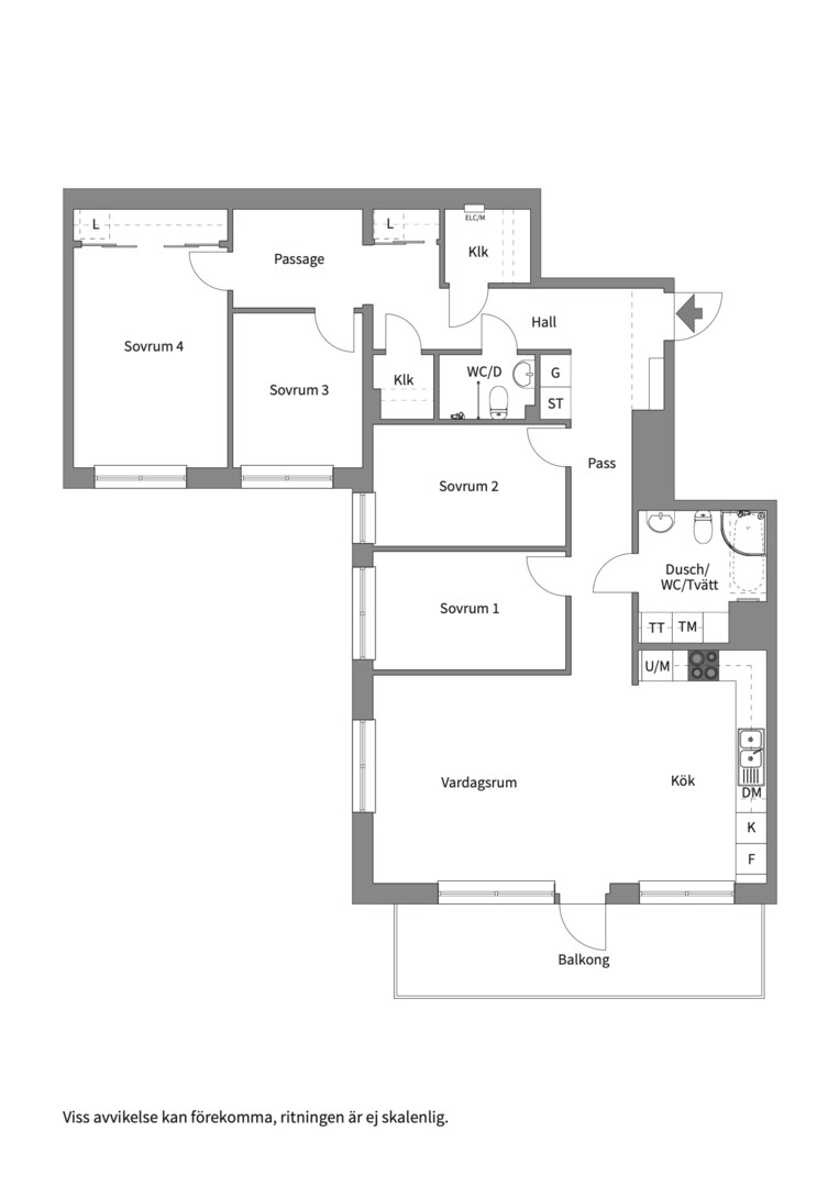 Planlösning från Tollareslingan 22, 5 tr, Såld i Tollare, Nacka