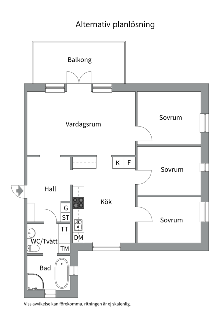 Planlösning från Basarbovägen 3, Snart till salu i Ekeby, Uppsala