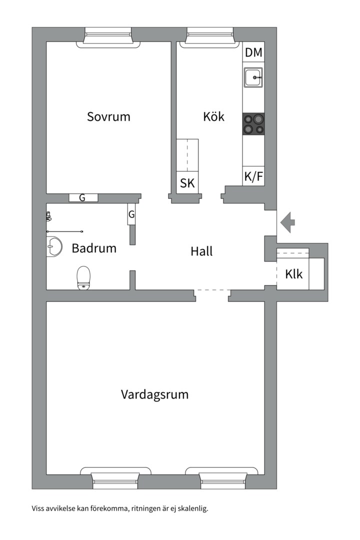 Planlösning från Vindhemsgatan 16B, Snart till salu i Luthagen, Uppsala