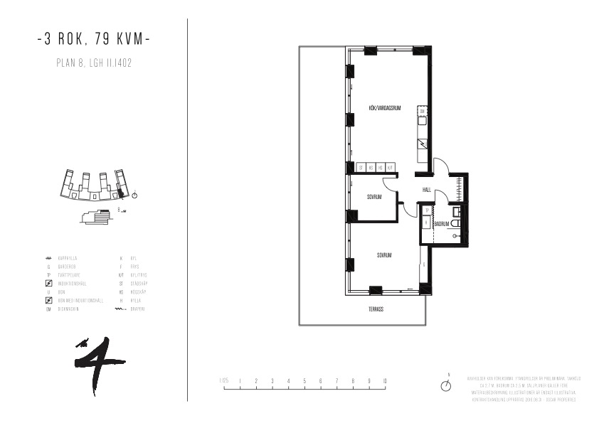 Planlösning från Fabrikörvägen 4D, takterrass., Såld i Nacka Strand, Nacka