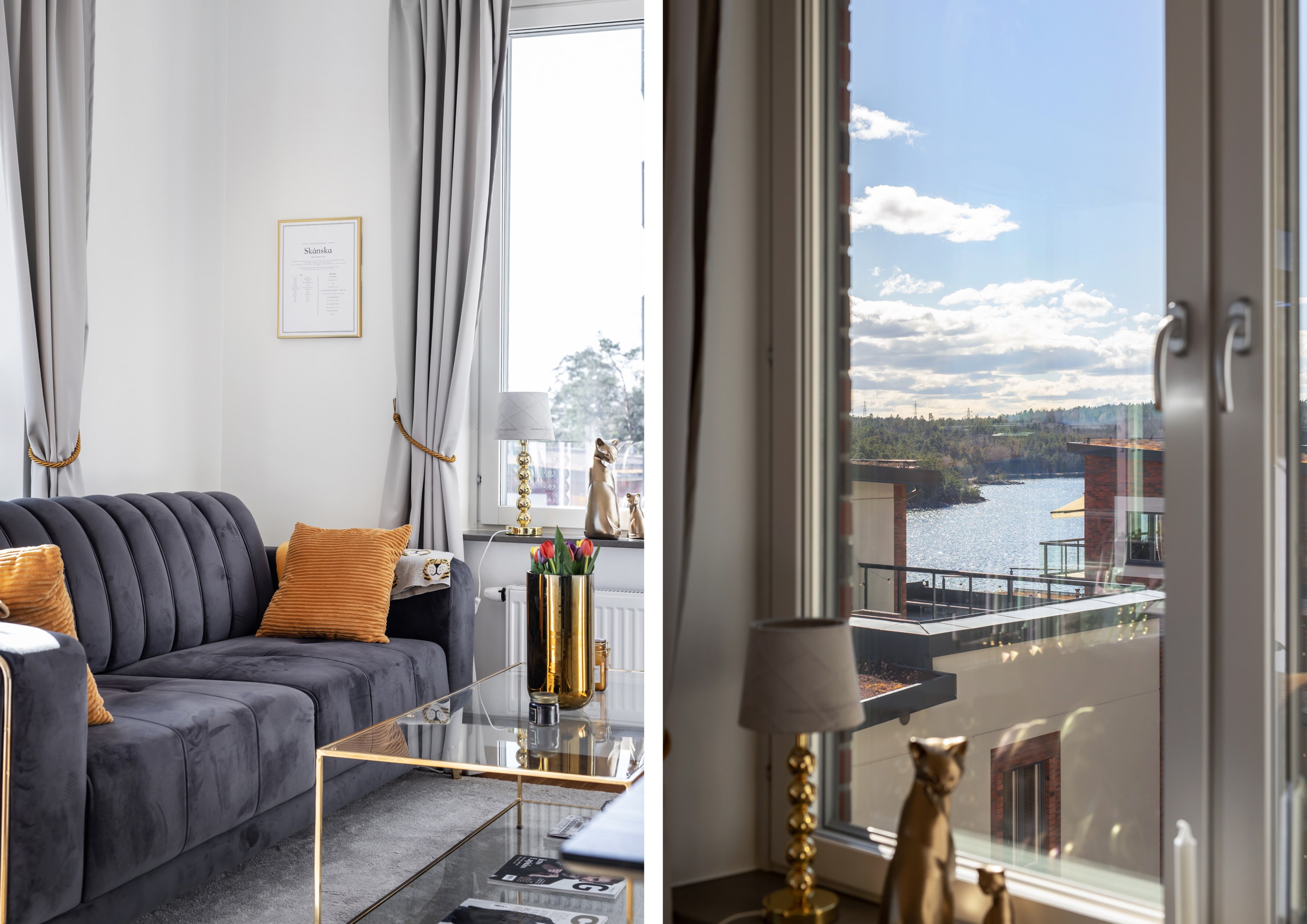 Vy mot väster från vardagsrumsfönstret