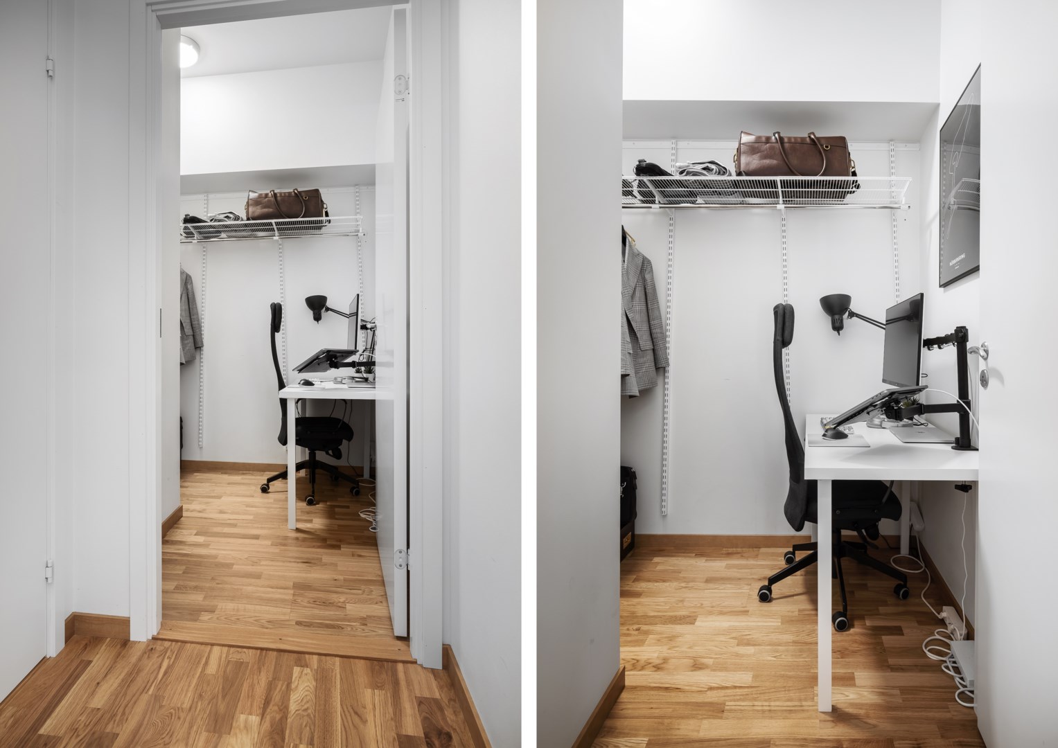 Klädkammare med plats för hemmakontor