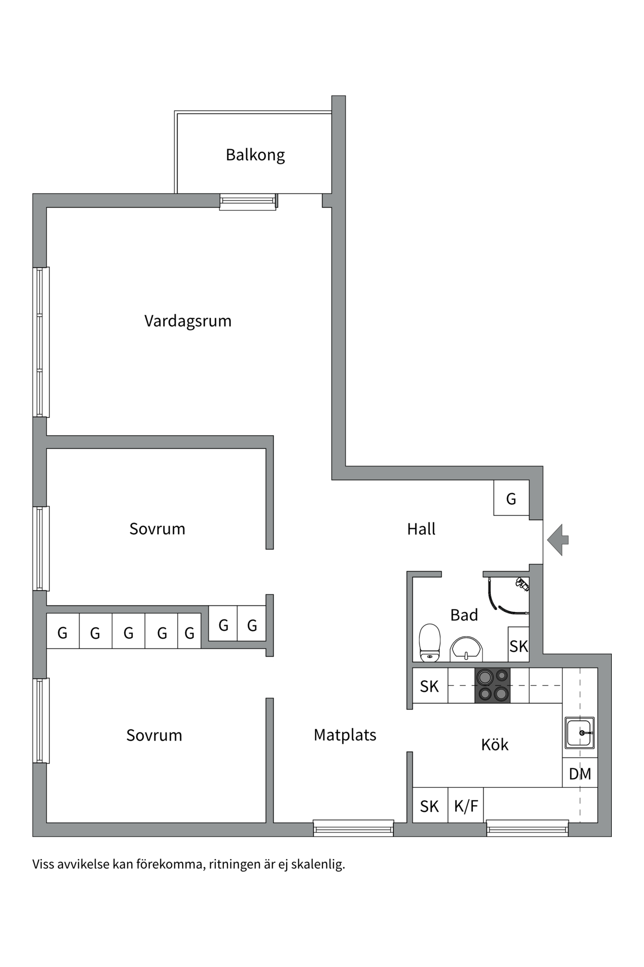 Bostadsbild från Gnejsvägen 8A, Såld i Eriksberg, Uppsala