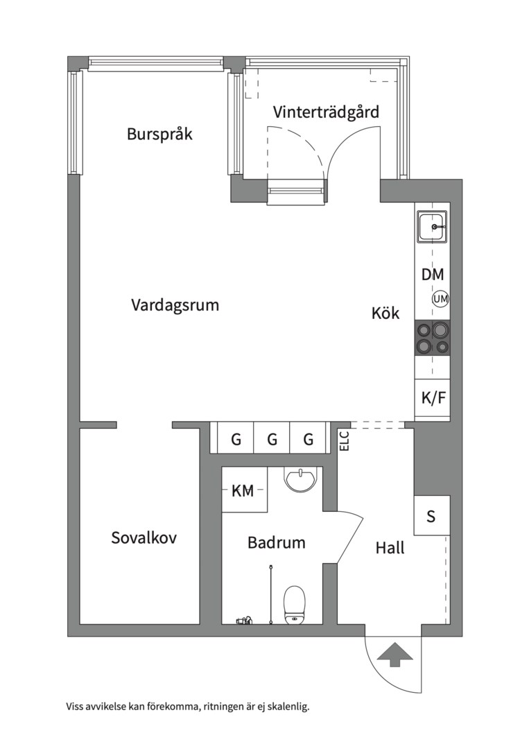 Planlösning från Tollareslingan 5, Såld i Tollare, Nacka