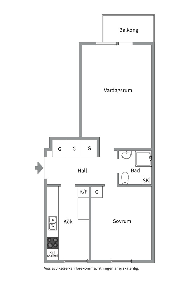 Planlösning från S:t Olofsgatan 41 B, Såld i Höganäs, Uppsala