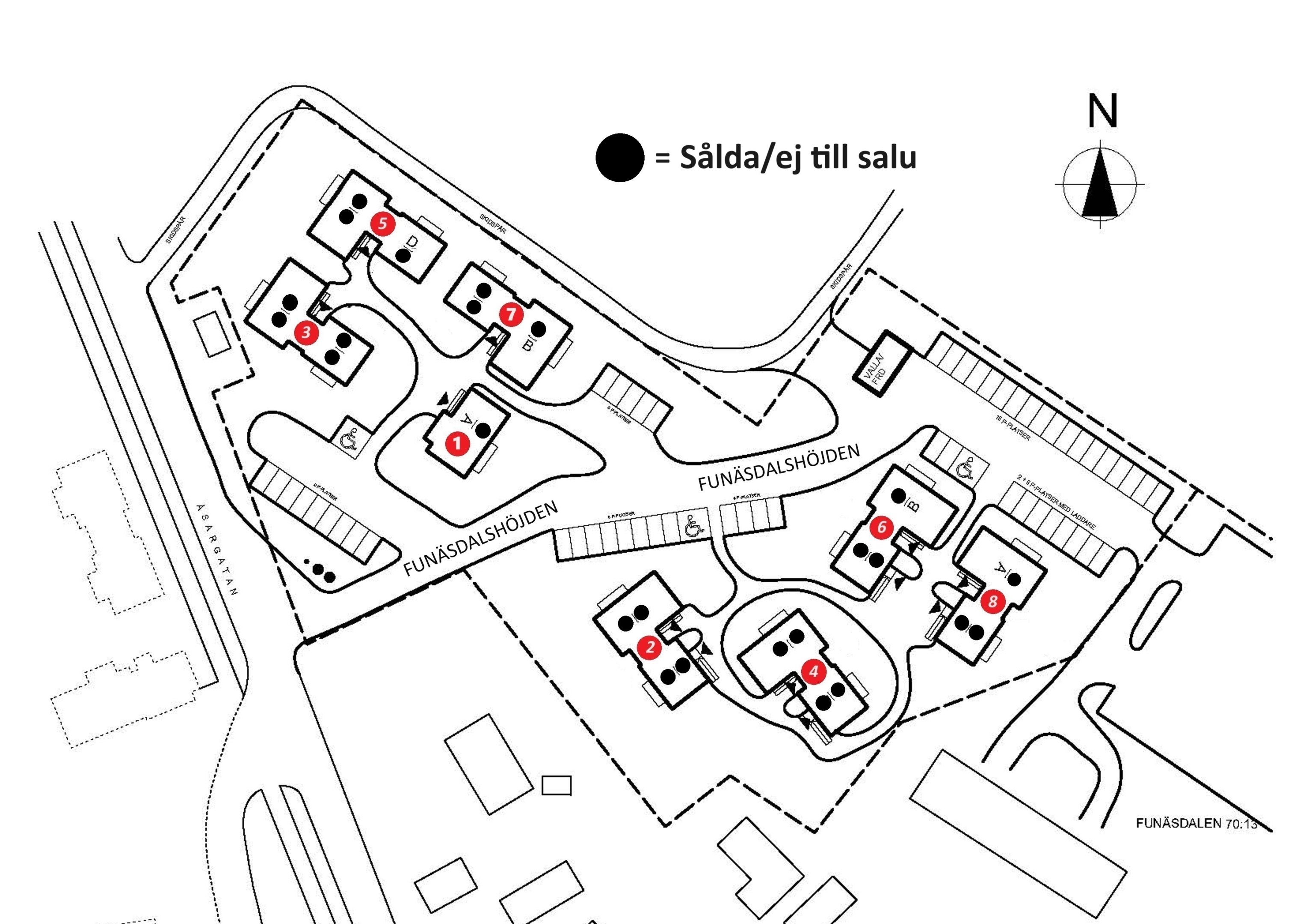 Orienteringsplan, sålda/till salu.
