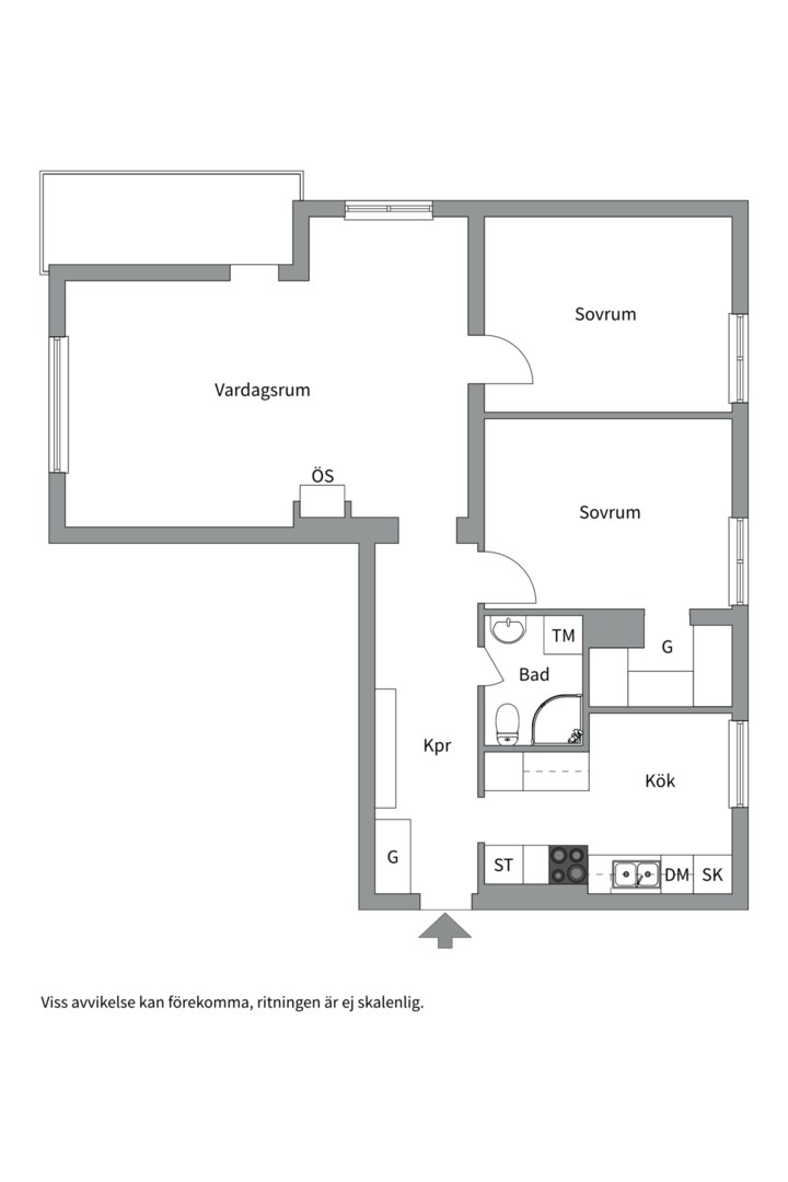 Planlösning från Lästmakargatan 12B, Såld i Salabacke, Uppsala