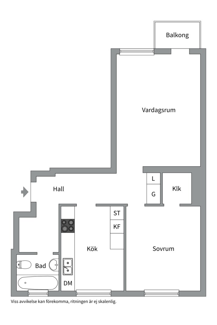 Planlösning från Lindsbergsgatan 10B, Såld i Sommarro, Uppsala