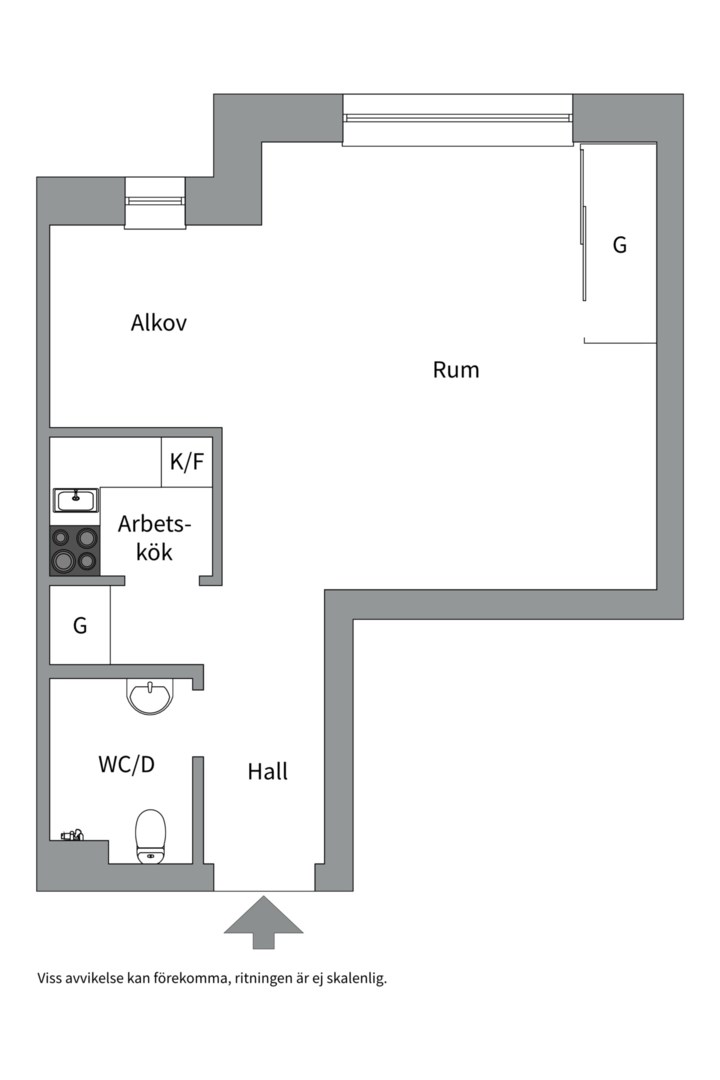 Planlösning från Sturegatan 16 B, Såld i Luthagen, Uppsala
