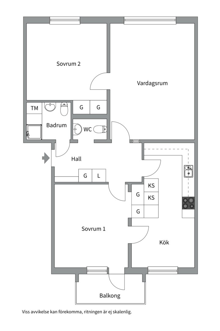 Planlösning från Dimgatan 6, Såld i Gränby, Uppsala