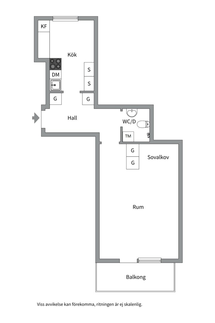 Planlösning från Fålhagsleden 5A, Såld i Fålhagen, Uppsala