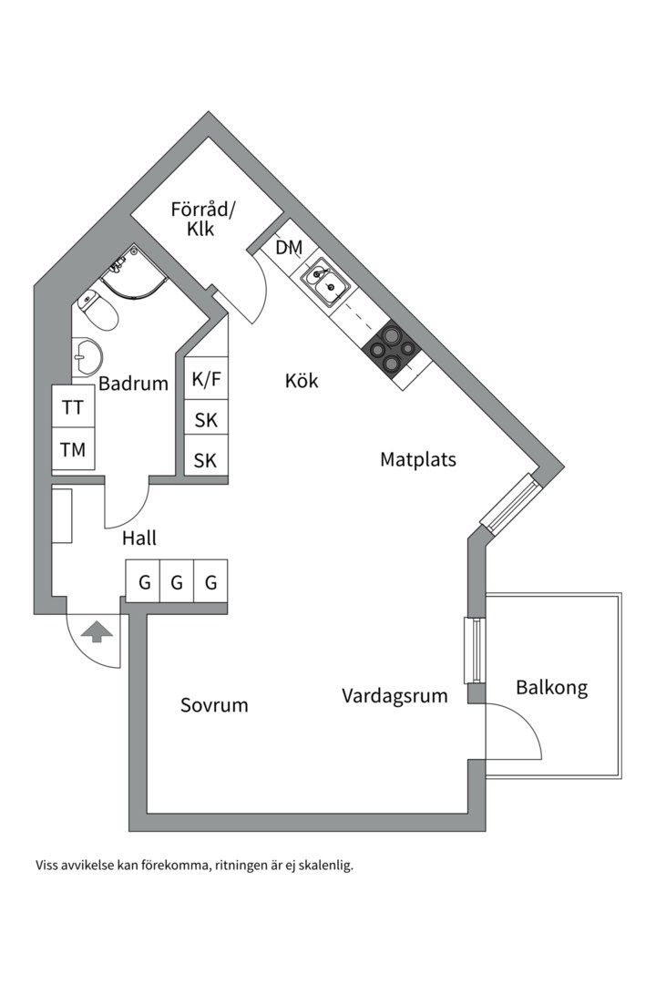 Planlösning från Järla Gårdsväg 23, Såld i Järla sjö, Nacka