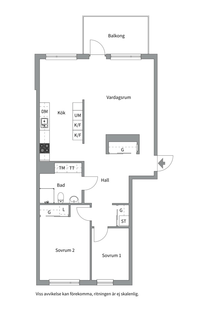Planlösning från Torngatan 5, Såld i Kapellgärdet, Uppsala