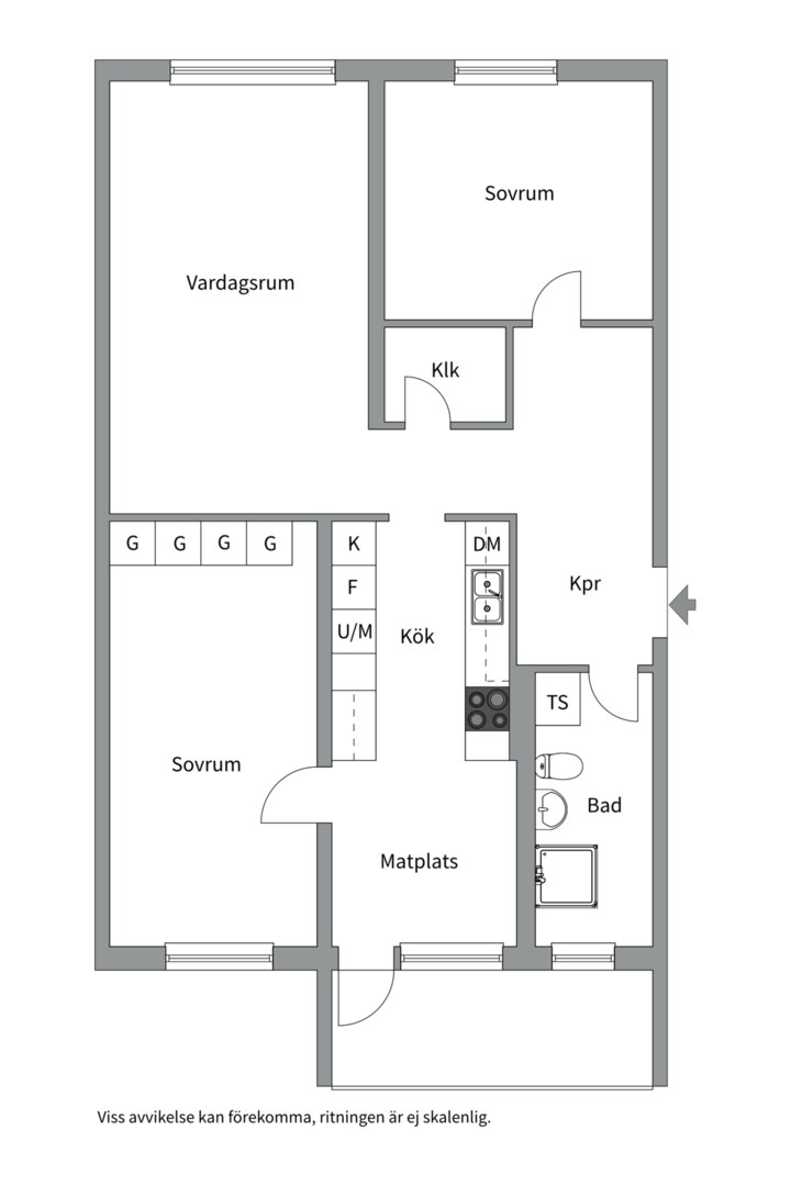 Planlösning från Petterslundsgatan 16C, Såld i Fålhagen, Uppsala