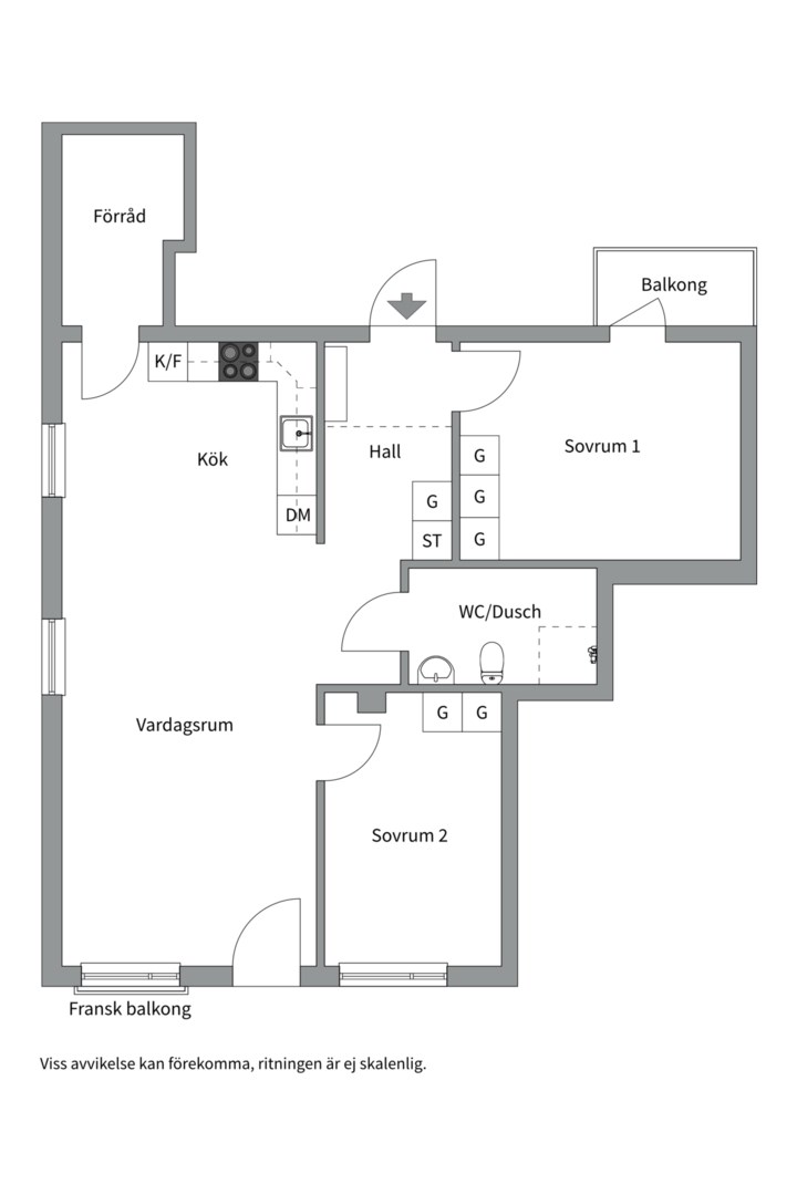 Planlösning från Sickla Strand 51, Såld i Sickla, Nacka