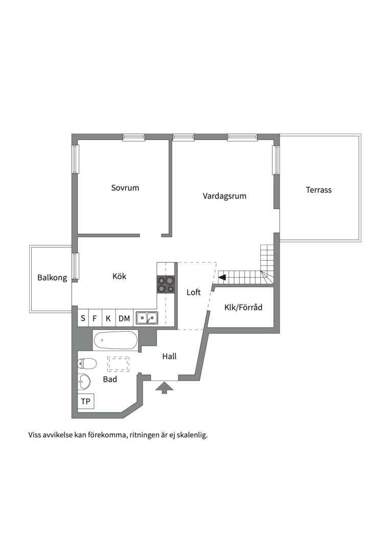 Planlösning från Järla Gårdsväg 24, Såld i Järla sjö, Nacka