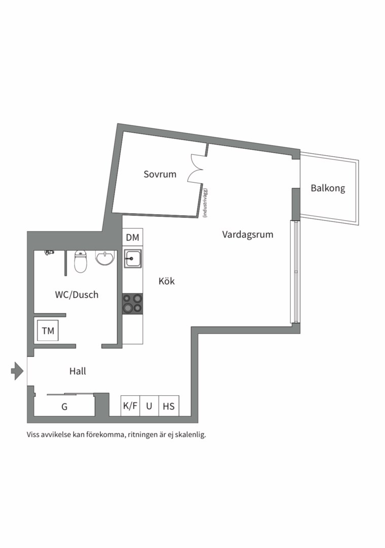Planlösning från Fabrikörvägen 4C, Såld i Nacka Strand, Nacka