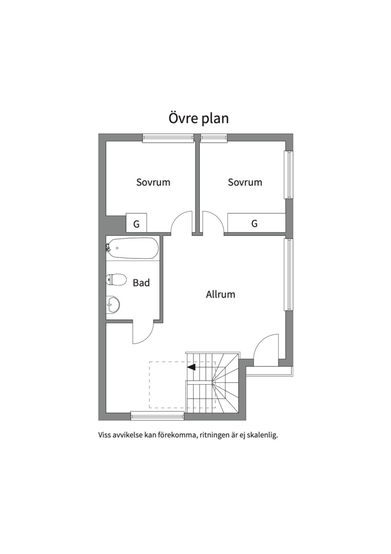 Planlösning från Barnhemsvägen 10, Såld i Skuru, Nacka