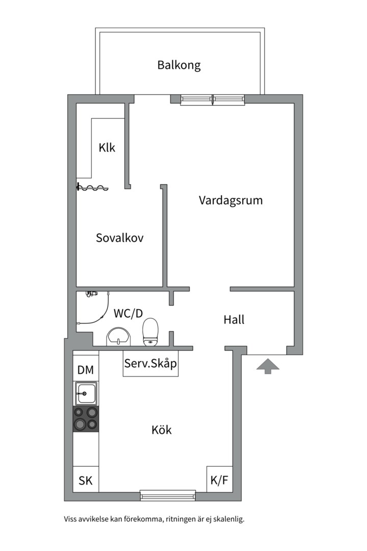 Planlösning från Frodegatan 33E, Såld i Fålhagen, Uppsala