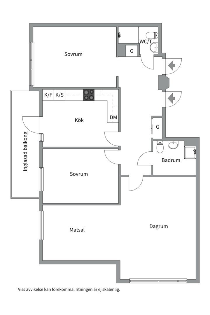 Planlösning från Odensgatan 1, Såld i Främre Luthagen, Uppsala