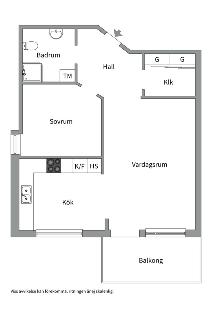 Planlösning från Snickargatan 10, Såld i Salabacke, Uppsala