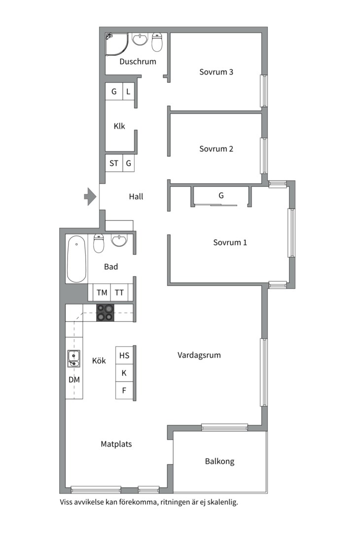 Planlösning från Polhemsgatan 2, Såld i Rickomberga, Uppsala