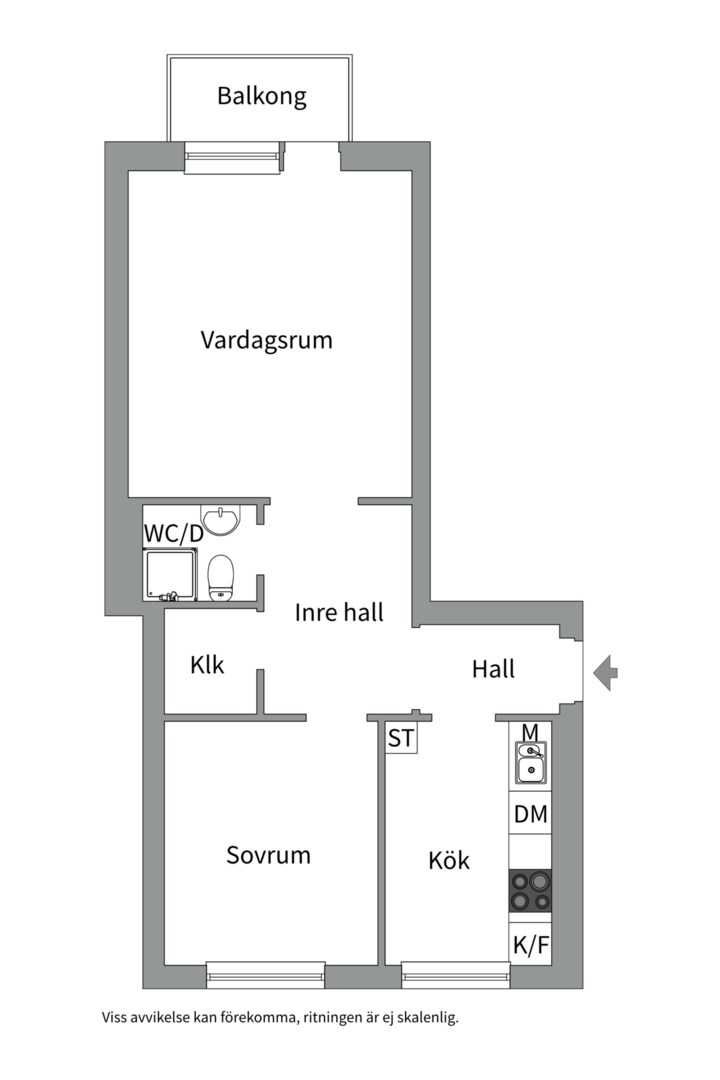 Planlösning från Fålhagsleden 6B, Såld i Fålhagen, Uppsala