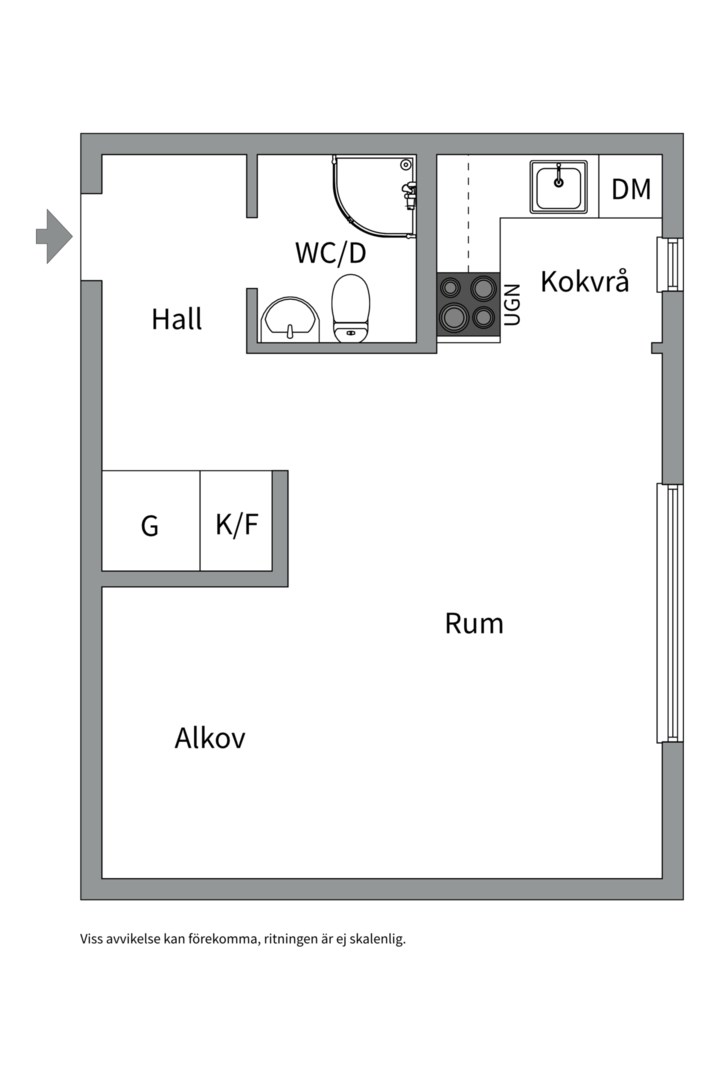 Planlösning från Atlasvägen 37, Såld i Sickla, Nacka