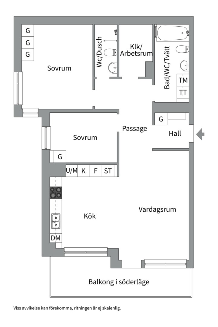 Planlösning från Tollareslingan 8, 3 tr, Såld i Tollare, Nacka