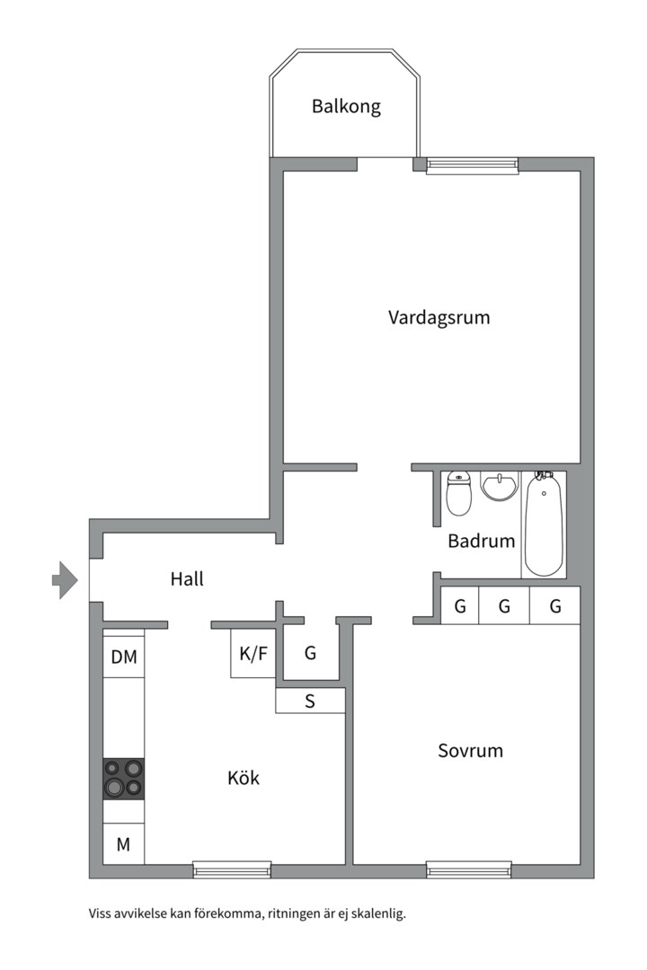 Planlösning från S:t Olofsgatan 66B, Kommande i Höganäs, Uppsala
