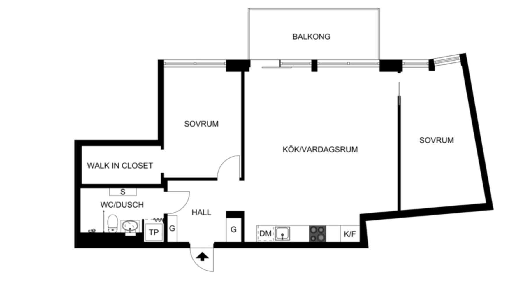 Planlösning från Fabrikörvägen 6, Såld i Nacka Strand, Nacka