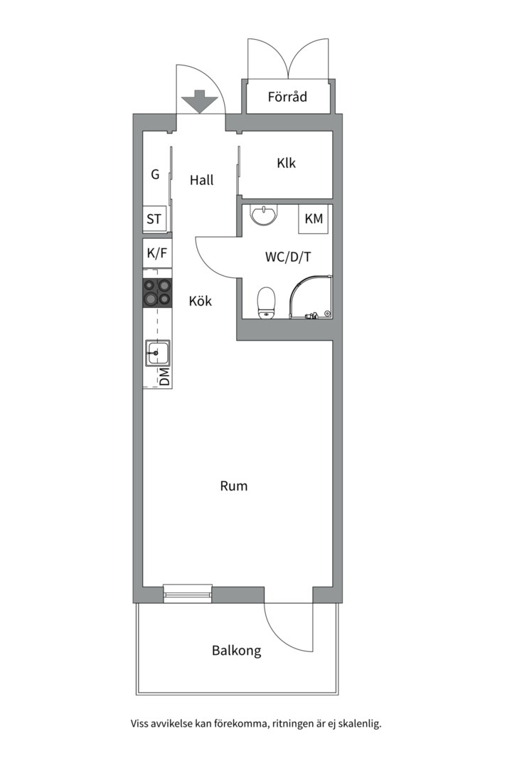 Planlösning från Vårdsätravägen 3F, Såld i Rosendal, Uppsala