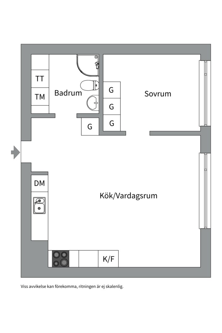 Planlösning från Råbyvägen 20, Såld i Kapellgärdet, Uppsala