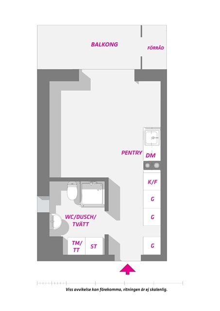 Planlösning från Klangs Gränd 3 B, Såld i Luthagen, Uppsala