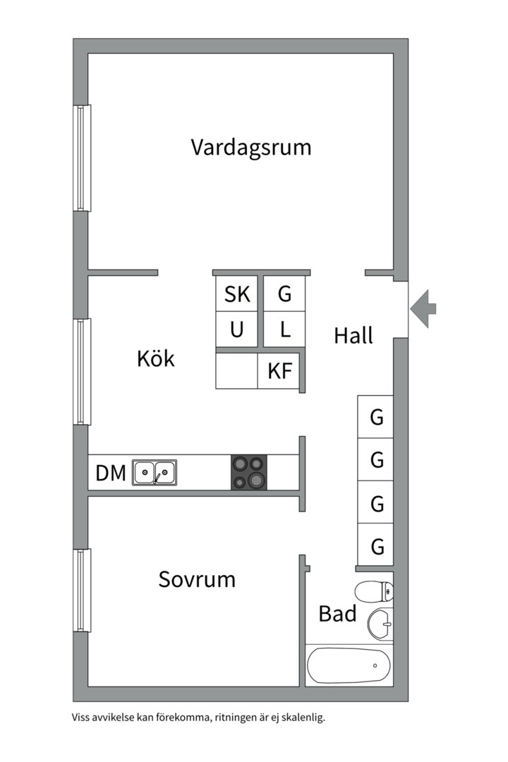 Planlösning från Dragarbrunnsgatan 64, Såld i Centrum, Uppsala