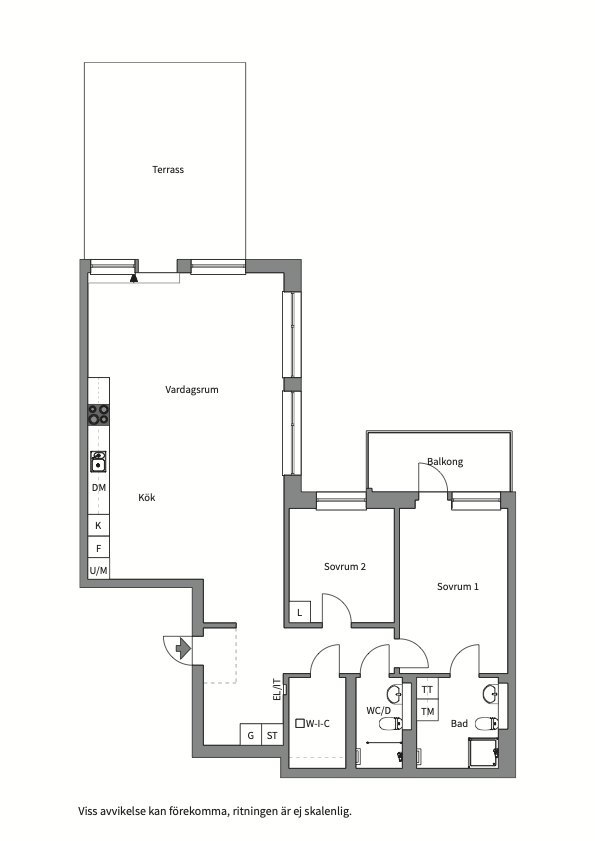 Planlösning från Augustendalsvägen 21, Såld i Nacka Strand, Nacka