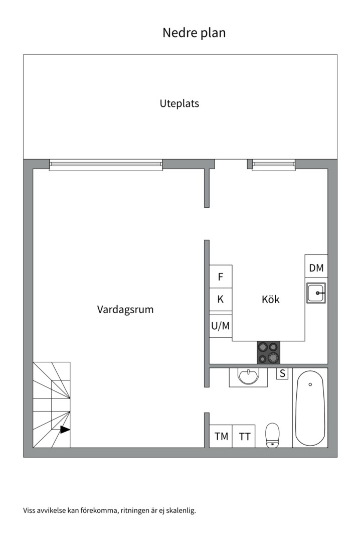 Planlösning från Ekuddsvägen 21, Såld i Ekudden, Nacka