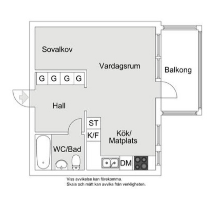 Planlösning från Skarpövägen 45, Såld i Västra Orminge, Nacka