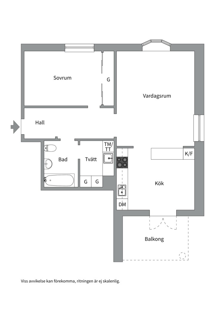 Planlösning från Torshavnsgatan 14, Såld i Ekeby, Uppsala