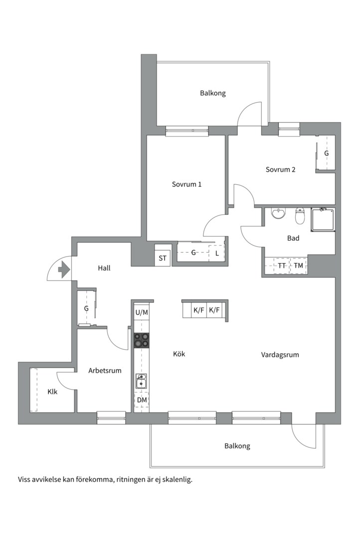 Planlösning från Kungsängsesplanaden 12B, Såld i Kungsängen, Uppsala
