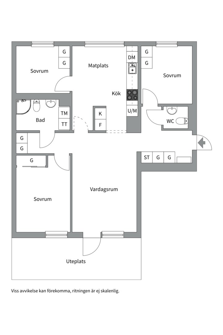 Planlösning från Torgny Segerstedts allé 22, Såld i Rosendal, Uppsala