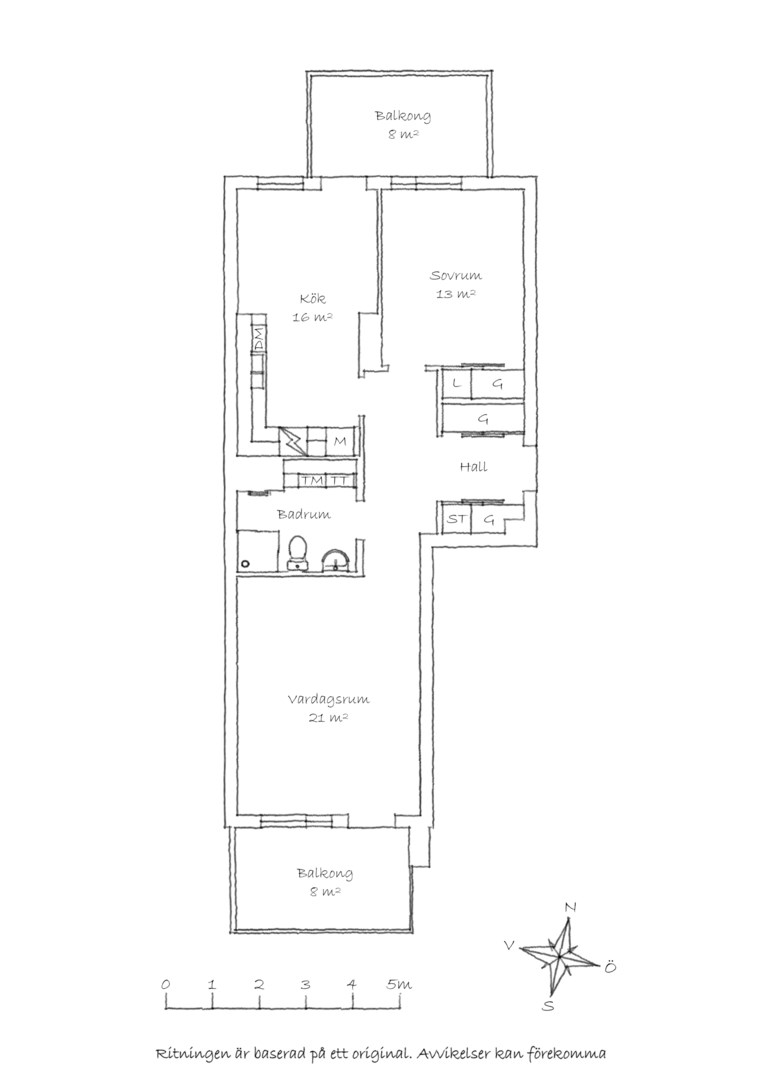 Planlösning från Gimogatan 2 B, Såld i Luthagen, Uppsala