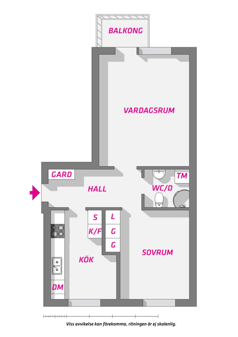 Planlösning från Lästmakargatan 10 A, Såld i Salabacke, Uppsala