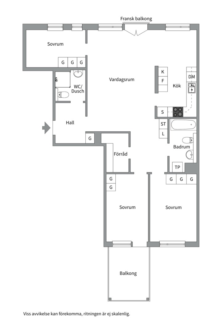 Planlösning från Tullgarnsgatan 21, Såld i Kungsängen, Uppsala