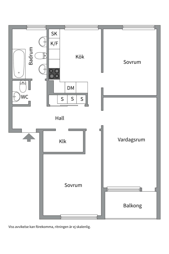Planlösning från Henriksdalsringen 101, 6tr, Såld i Henriksdalsberget, Nacka